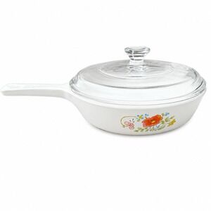 Corning Ware P-83-B Wildflower 6.5 Inch Skillet w Glass Lid Range Oven Microwave